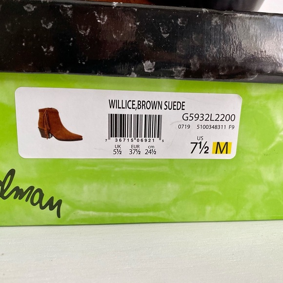 ✨SAM EDELMAN Willice Suede Fringe Heeled Booties Boho - Picture 12 of 12